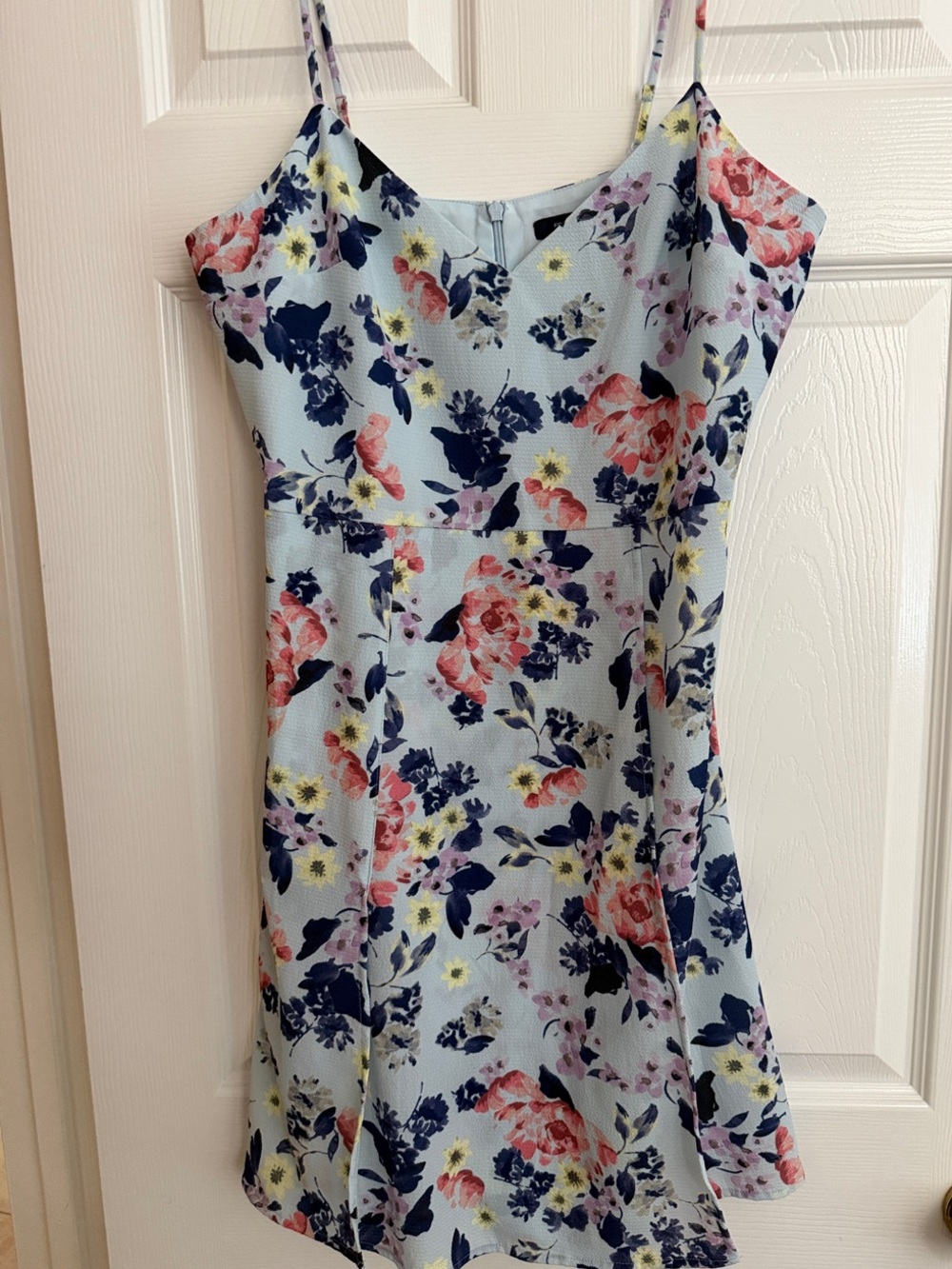 French Connection Light Blue Floral Slip Dress